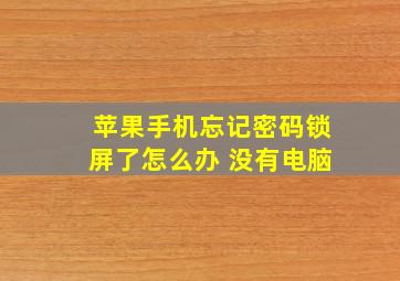 苹果手机忘记密码锁屏了怎么办 没有电脑